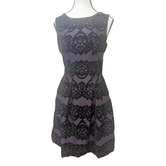 Victorian Soft Goth Midi Dress Dark Romance Whimsigoth Purple Black Gabby Skye 6 - Picture 5 of 13